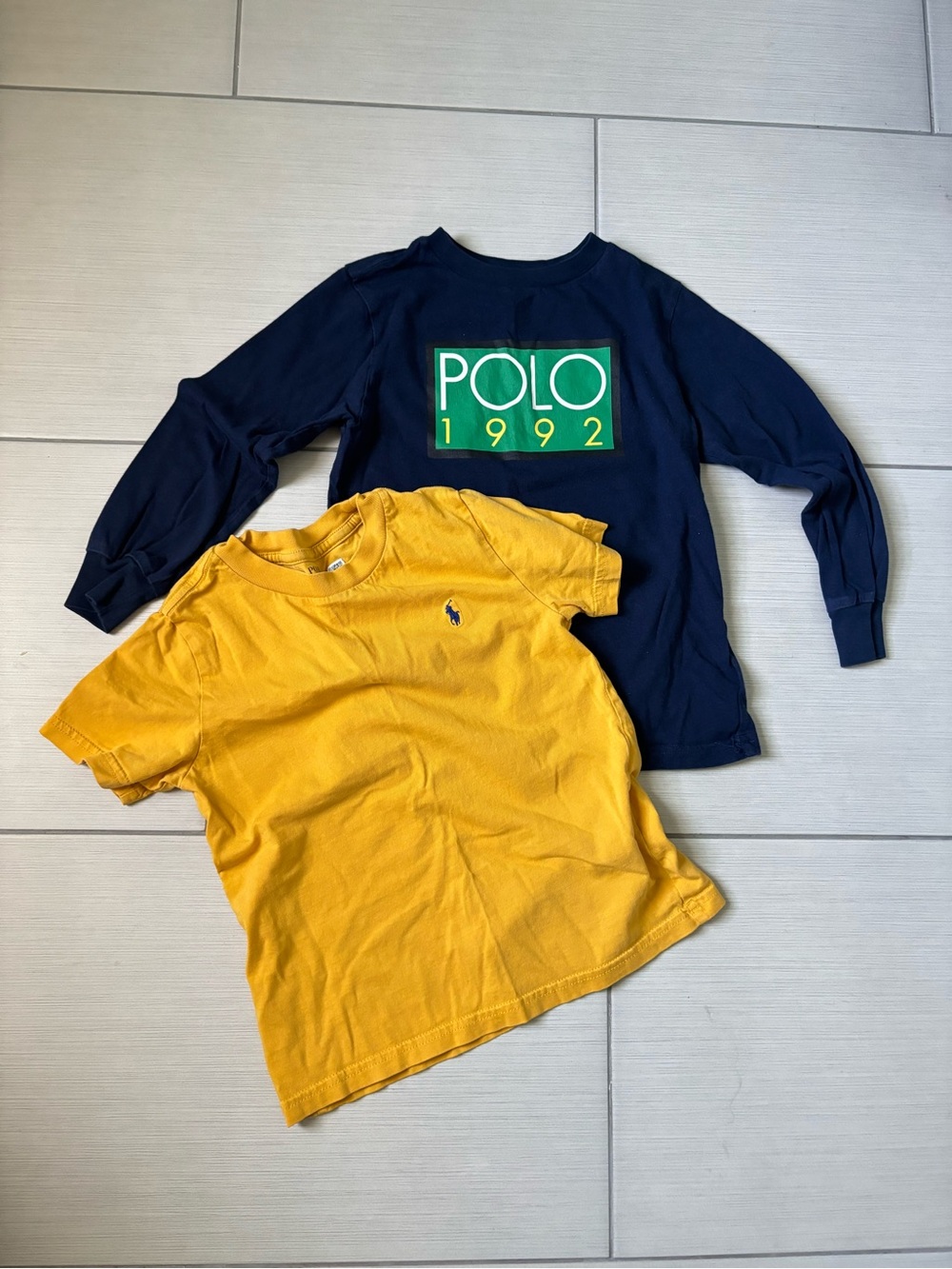Polo by Ralph Lauren Navy & Yellow Kids Tee Set